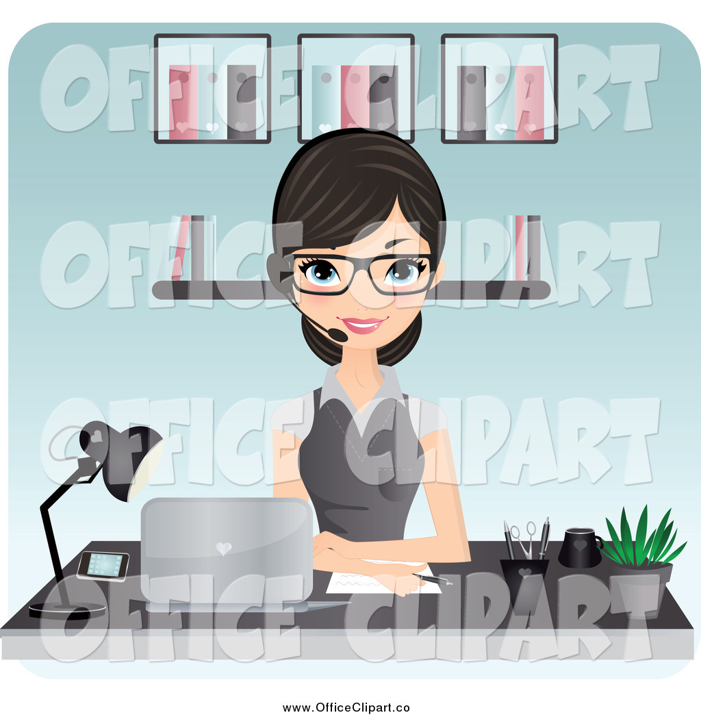 Larger Preview  Vector Clip Art Of A Pretty Secretary Pointing To A