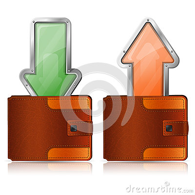 Outgoing Personality Clipart Leather Purse Incoming Outgoing Arrows