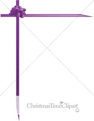 Purple Ribbon And Bow Corner