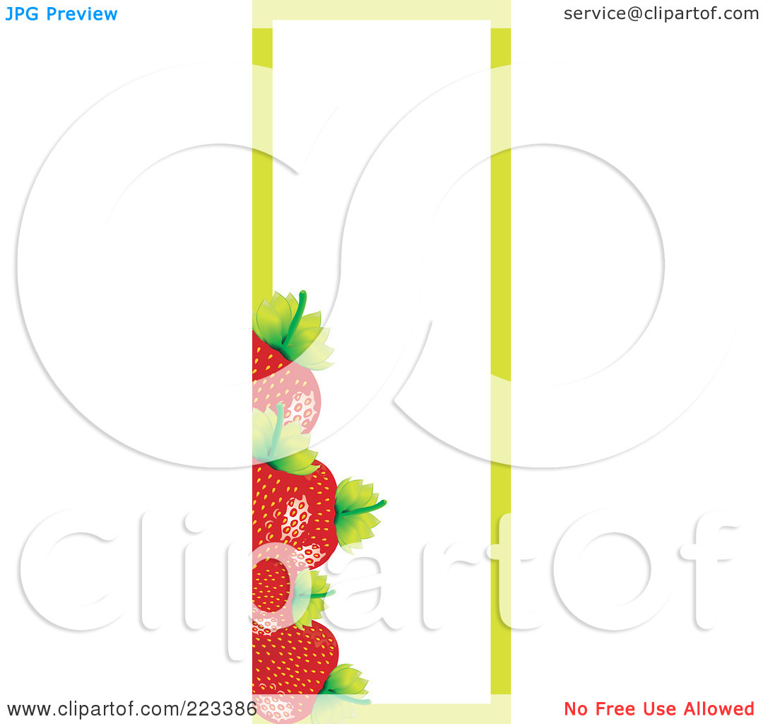 Rf  Clipart Illustration Of A Border Of Strawberries And A Green Line