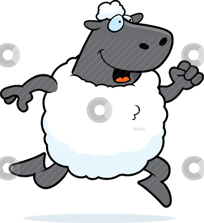 Sheep Running Stock Vector Clipart A Happy Cartoon Sheep Running And    