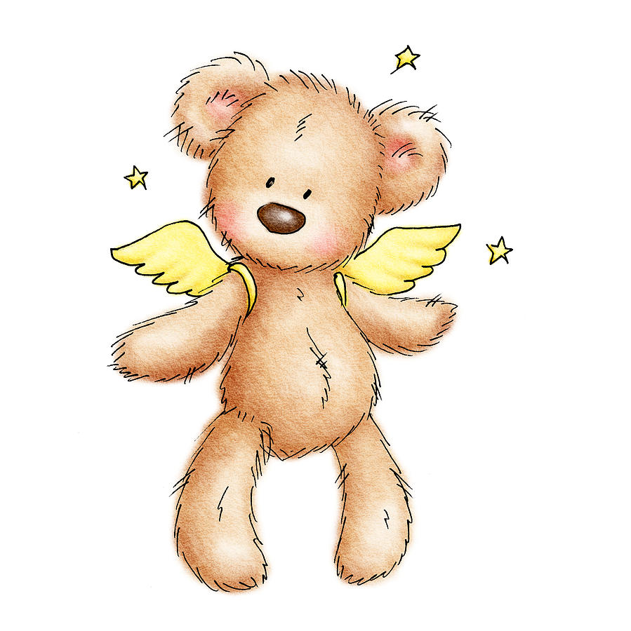 Teddy Bear With Wings Drawing By Anna Abramska