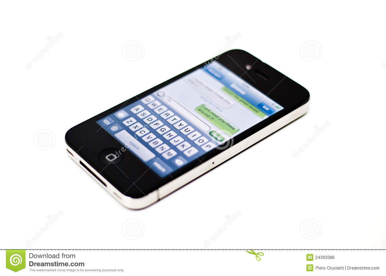 Text Message On Iphone Mobile Phone Editorial Photo   Image  24393386