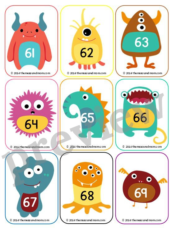     These Adorable  Free  Monster Number Cards  So Many Possibilities