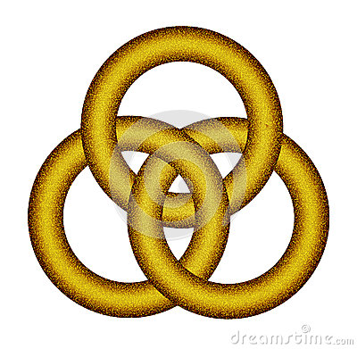 Three Interlocking Gold Rings   Celtic Knot Stock Photo   Image    