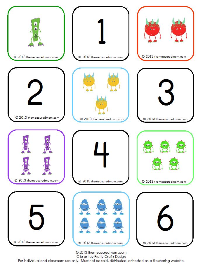 To Count Groups Of 1 10  Free Monster Memory Game    The Measured Mom