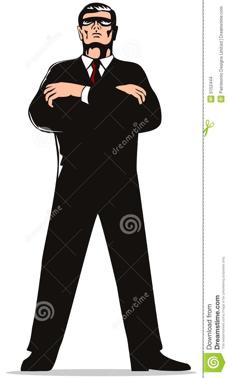 Vector Art Of A Secret Service Agent Standing 
