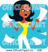 Vector Clip Art Of A Alarmed Stressed Out Black Woman Holding    