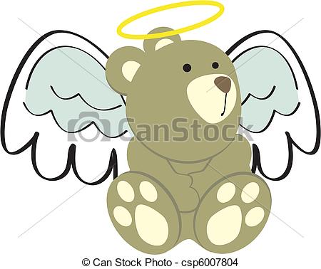 Vector   Teddy Bear In Angel Fancy   Stock Illustration Royalty Free