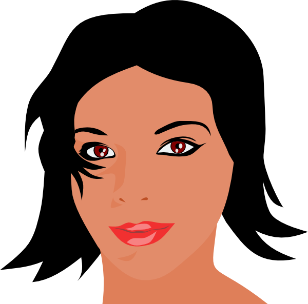 Woman With Black Hair Clip Art At Clker Com   Vector Clip Art Online    