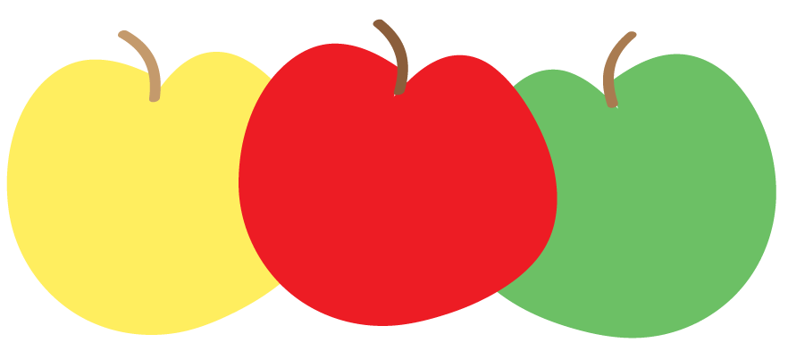 Yellow Red And Green Apple Clipart