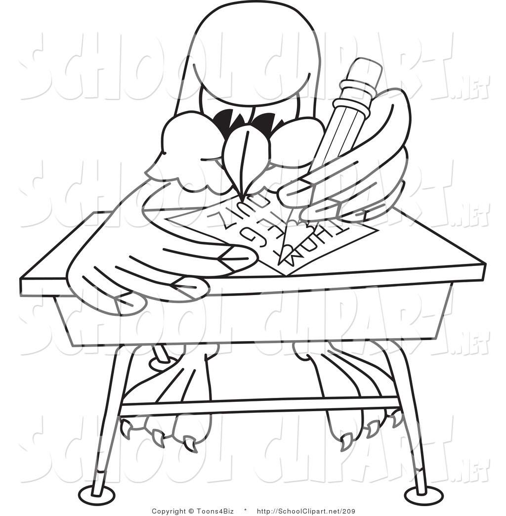 Art Of A Coloring Page Of A Bald Eagle Hawk Or Falcon Student Outline