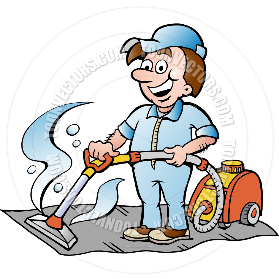 Cartoon Happy Carpet Cleaner By Poul Carlsen   Toon Vectors Eps  63793