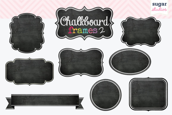 Chalkboard Frames Clipart Set 2