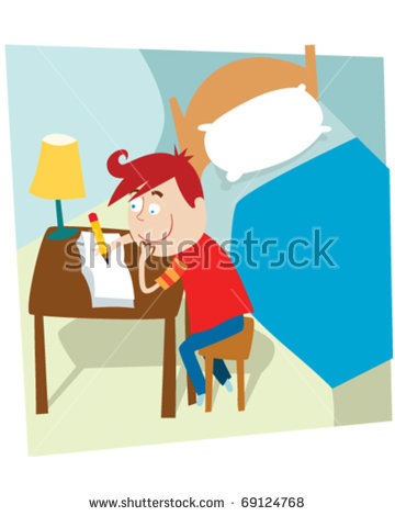 Child Doing Homework Clipart