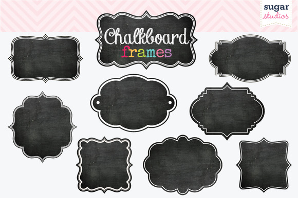 Creativemarket Chalkboard Frames  4 Scallopedcircle 10269