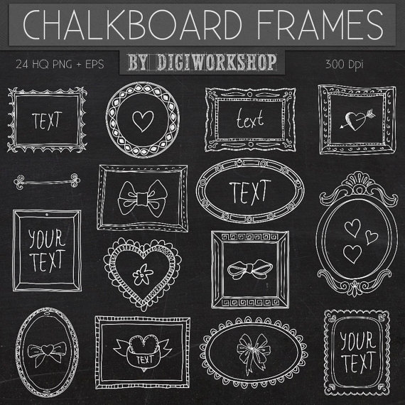 Frame Clip Art Clipart  Chalkboard Frames Clipart Contains Images Of