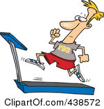 Illustration Of A Cartoon Man Sprinting On A Treadmill By Ron Leishman