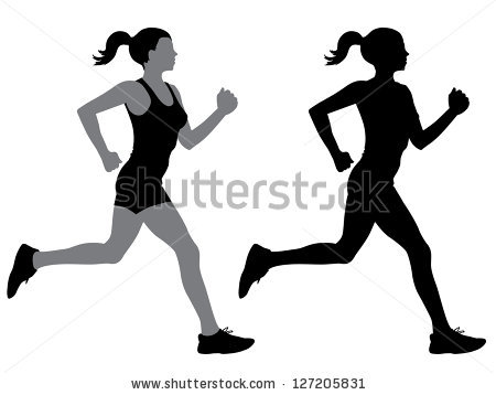 Jogger Clipart Stock Vector A Female Jogger In Silhouette Profile    