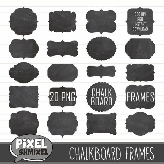 Labels Clipart Frames Digital Chalk Frames Chalkboards Labels