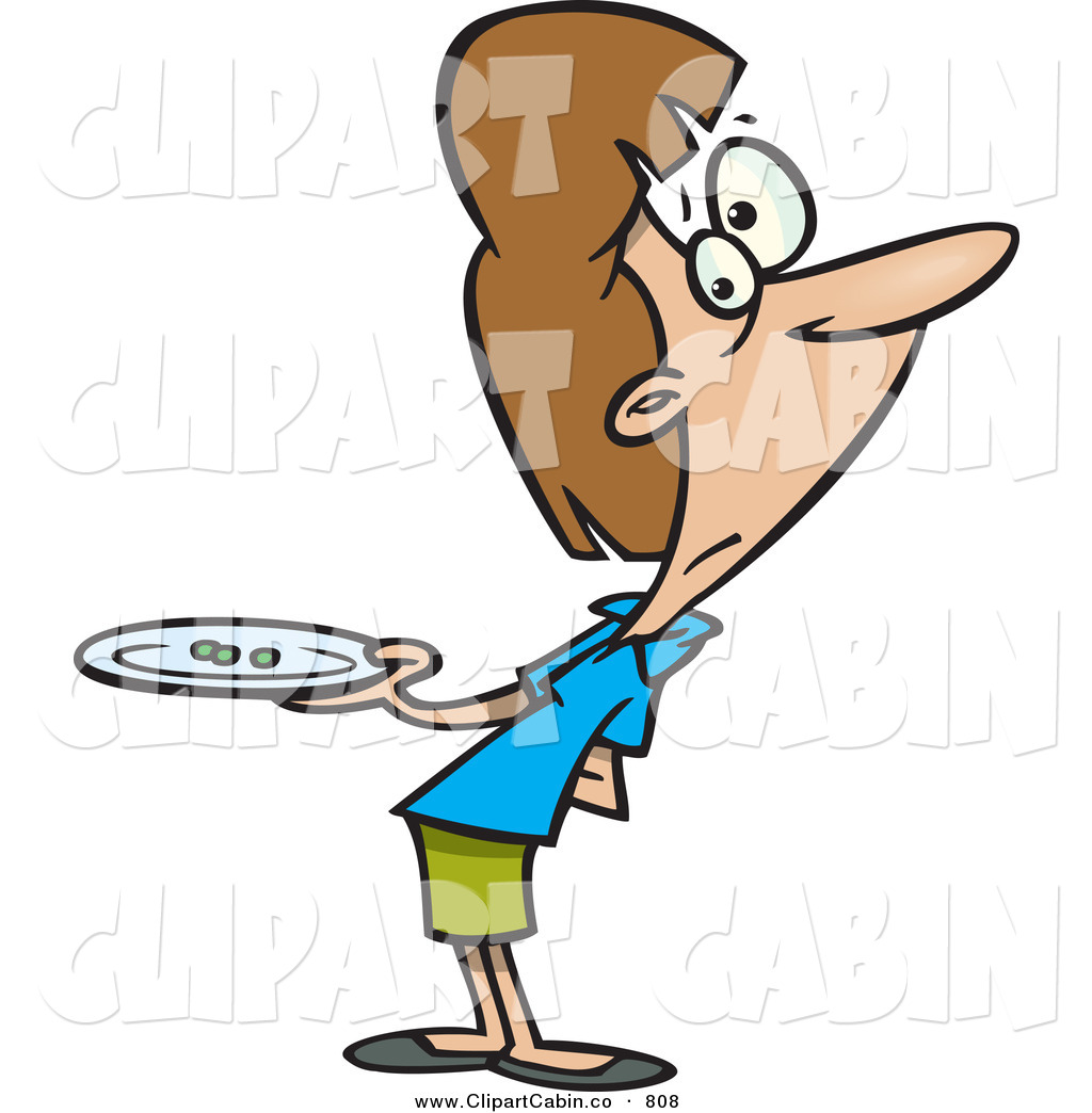Larger Preview  Clip Art Vector Cartoon Of A Hungry White Woman With    