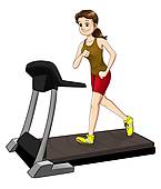 Man On The Treadmill Fitness Treadmill Heart Beat Graph Overweight Man    