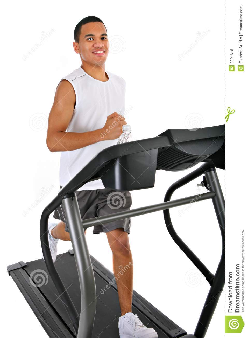 Man On Treadmill Clipart Healthy Young Man Running In