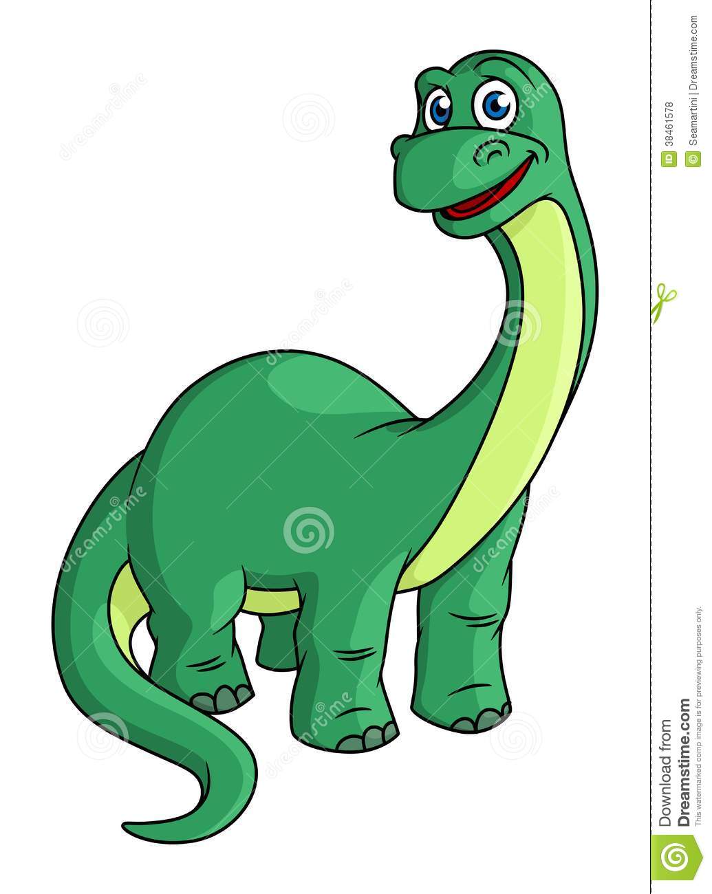Mascotte Verte Adorable De Dinosaure De Bande Dessin E Avec Un Longs