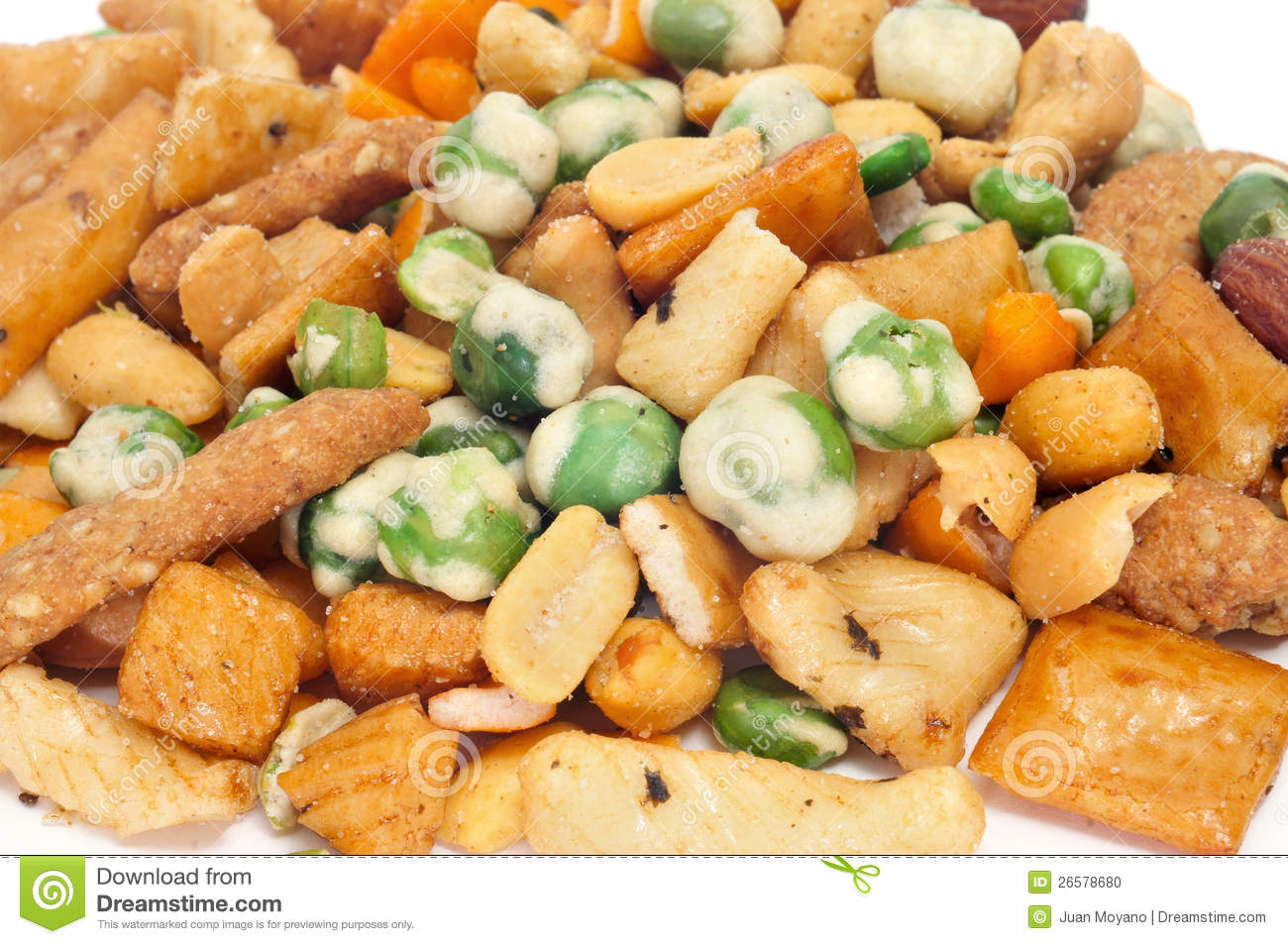 Mixed Nuts And Salty Crackers Stock Photo   Image  26578680