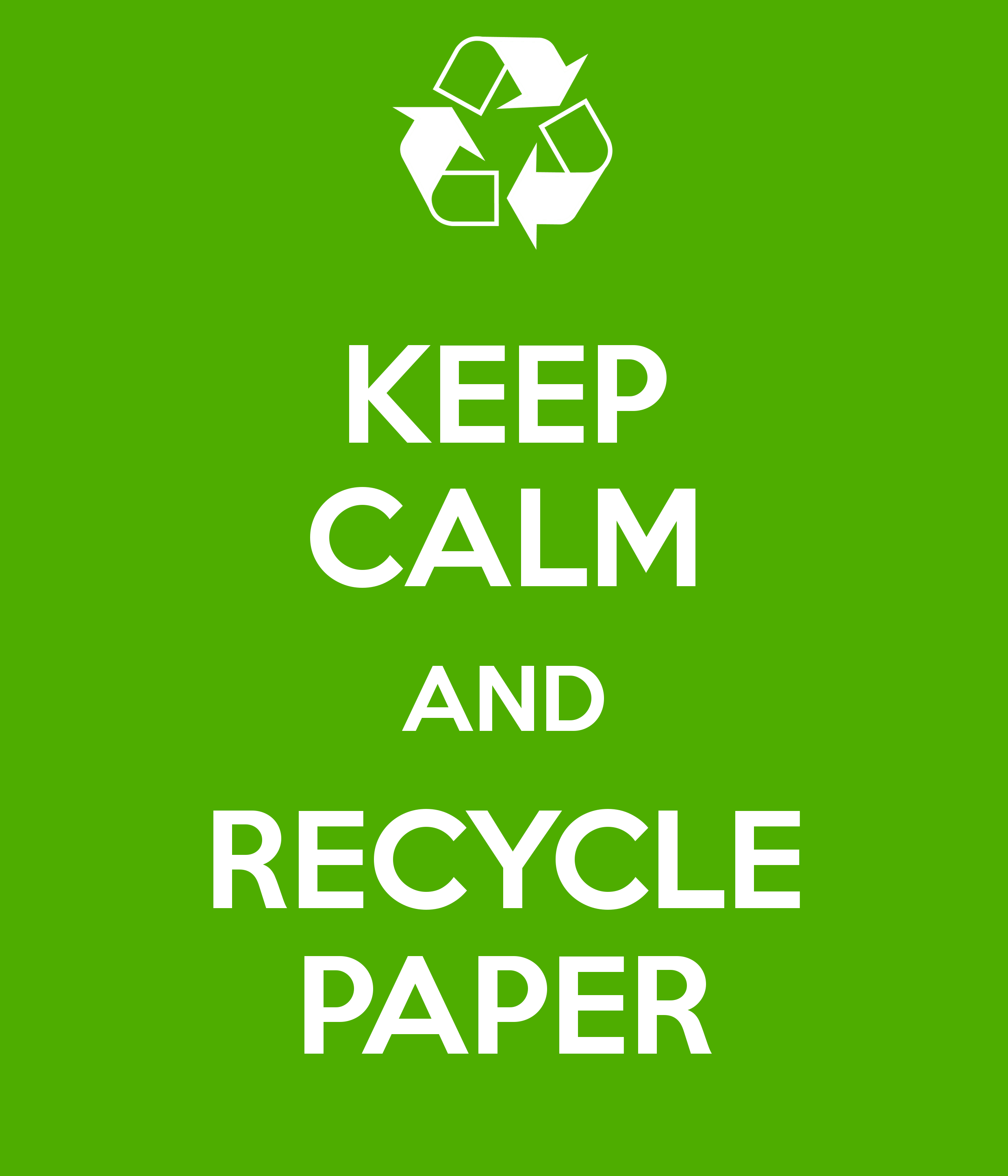 Recycle Paper Keep Calm And Recycle Paper