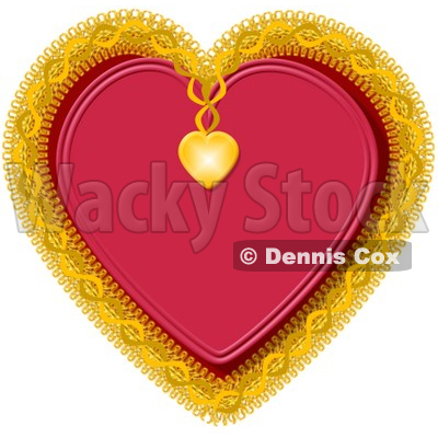 Red Heart Decorated With Gold Trim Clipart Picture   Dennis Cox  5936
