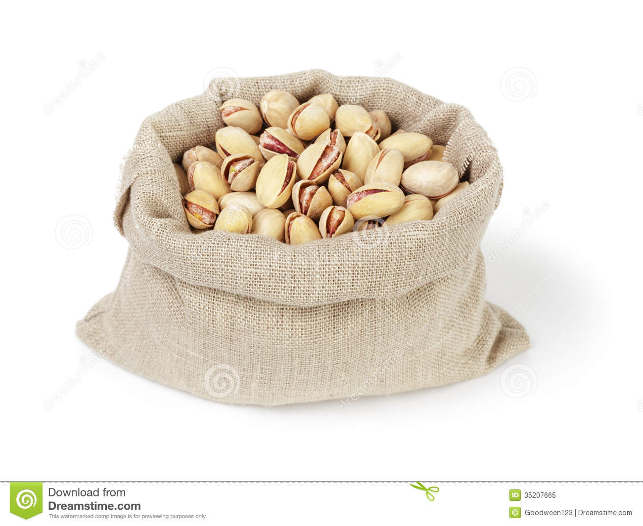 Roasted Salty Pistachios Nuts In Sack Bag Royalty Free Stock Photo    