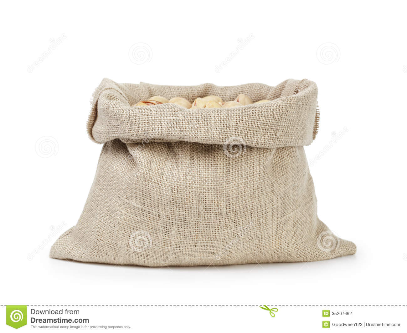 Roasted Salty Pistachios Nuts In Sack Bag Stock Photography   Image    