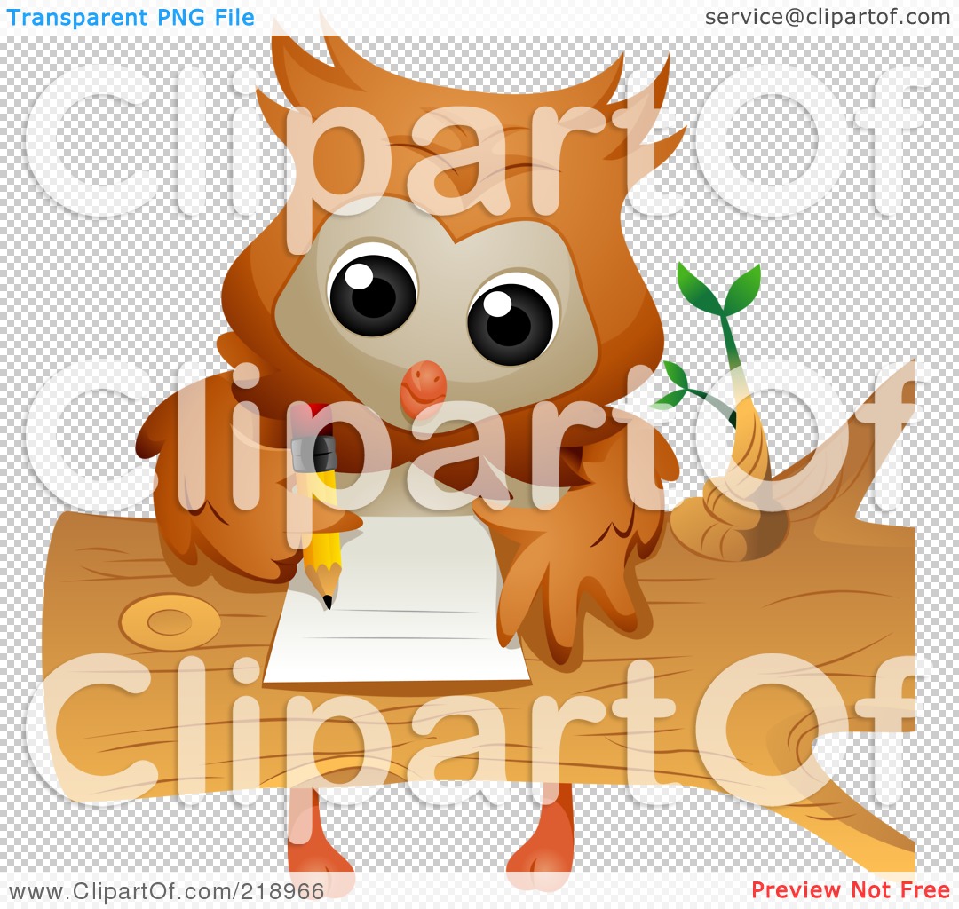 Royalty Free  Rf  Clipart Illustration Of A Cute Owl Doing Homework On