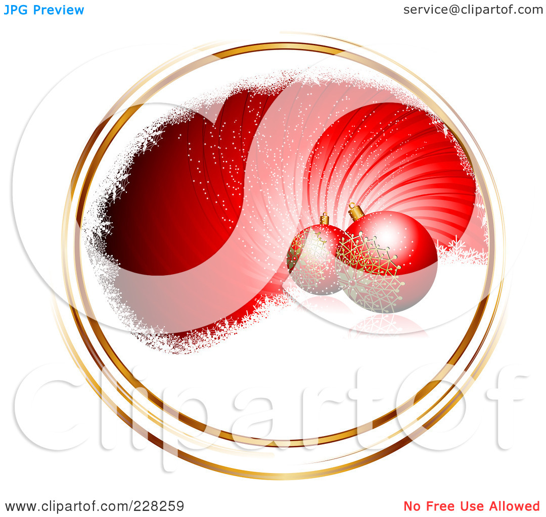 Royalty Free  Rf  Clipart Illustration Of A Red Swirl With Gold Trim