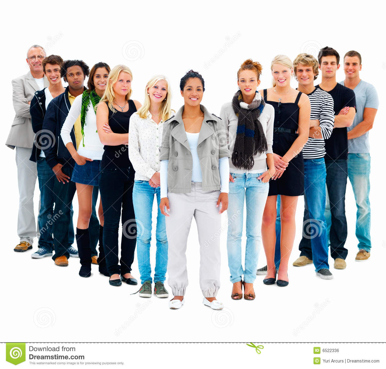 Royalty Free Stock Image  Large Group Of Students Standing In A V    