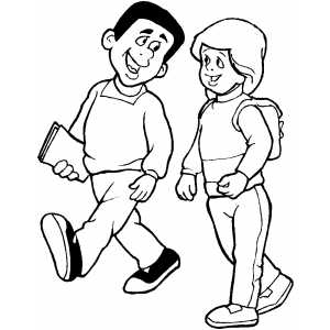Students Walk Coloring Page Students Walk Download Now Png Format My    