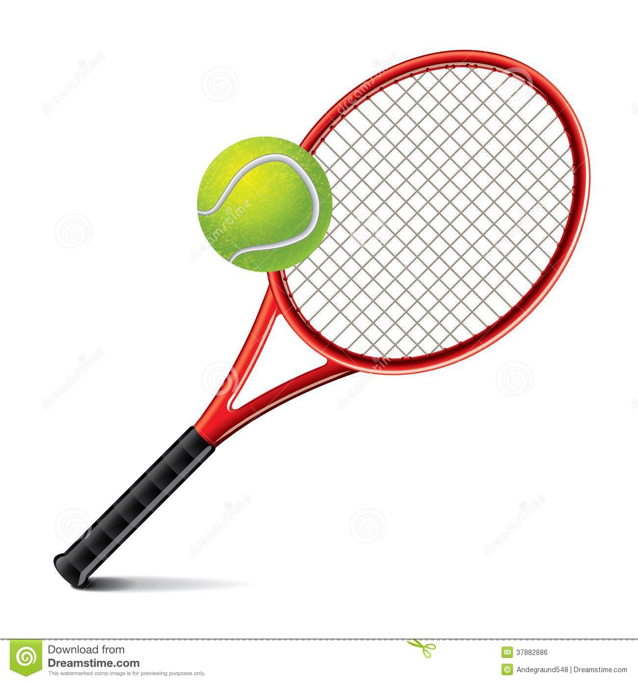 Tennis Ball And Racket Clip Art Tennis Racket Ball Vector Illustration