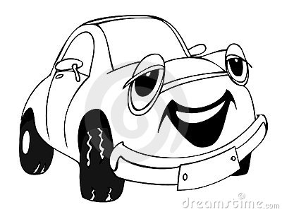 The Coupe Cartoon Car With Smile 