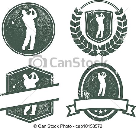 Vectors Illustration Of Vintage Golf Logos   Distressed Golf Emblems