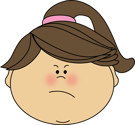 Angry Face Girl Clip Art Image   Angry Face Of A Little Girl With