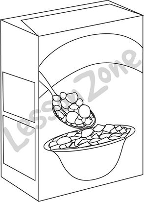 Blank Cereal Box Clipart Cereal Box B W  Clipart