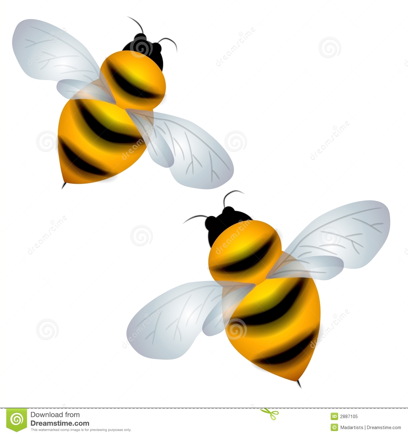 Bumble Bees On Flowers Clip Art Isolated Bumble Bees Flying