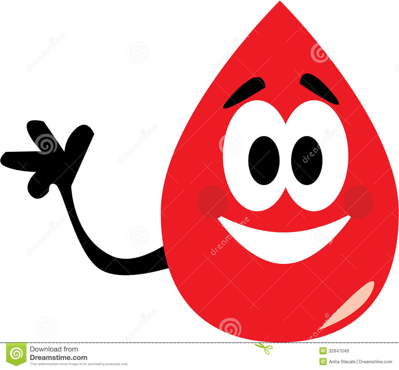 Cartoon Clip Art Of A Blood Drop Waving To Where To Donate Blood