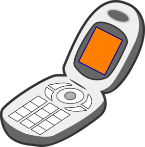 Cell Phone Grey Orange Clip Art At Clker Com   Vector Clip Art Online    