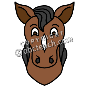 Clip Art  Cartoon Animal Faces  Horse Color   Preview 1