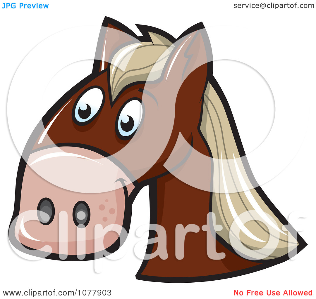 Clipart Brown Horse Face   Royalty Free Vector Illustration By Jtoons
