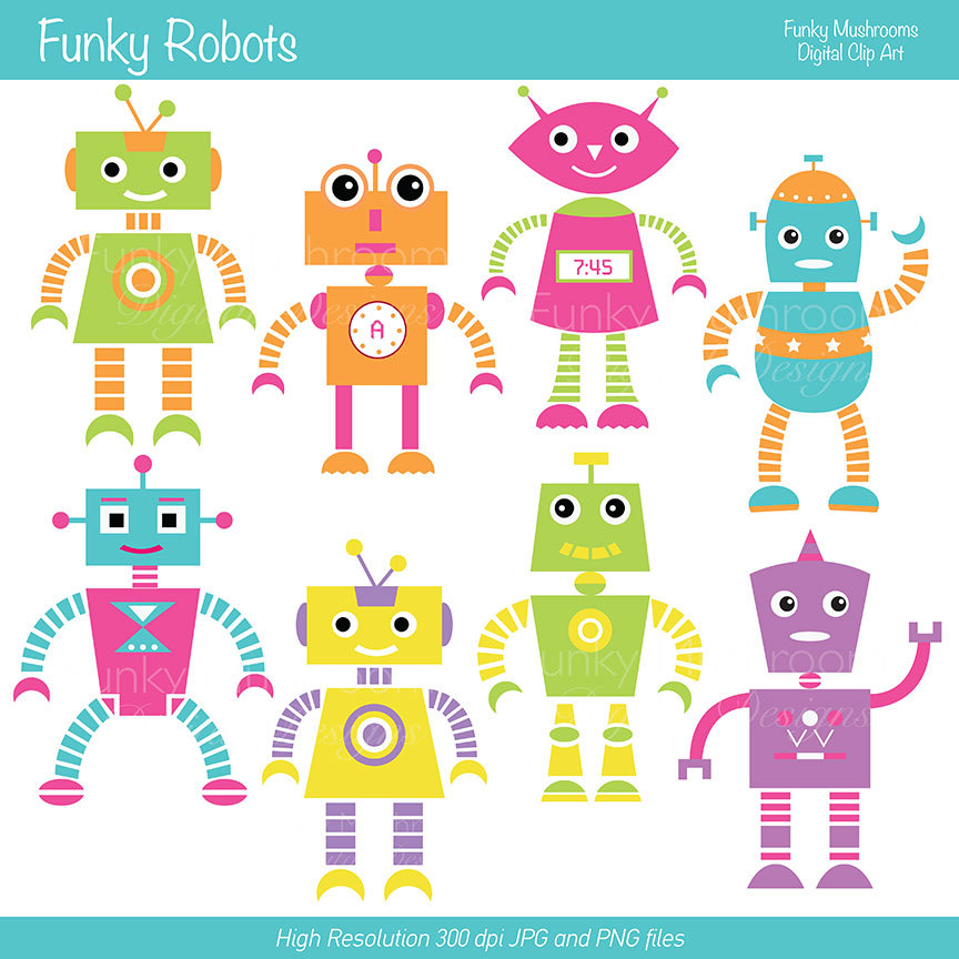 Digital Download Discoveries For Cute Robot Clipart From Easypeach Com
