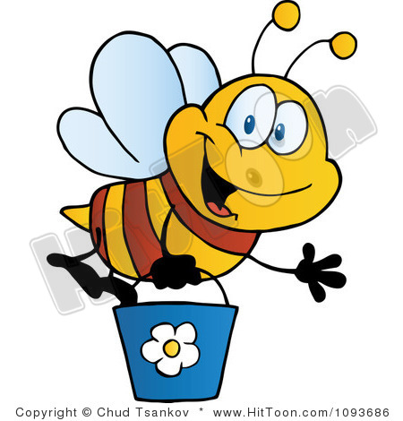 Flying Bee Clipart 1093686 Clipart Bee Waving And Flying With A Bucket