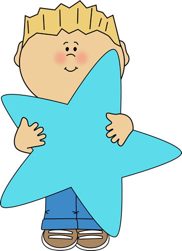 Little Boy Holding A Blue Star Clip Art Image   Little Boy Holding A